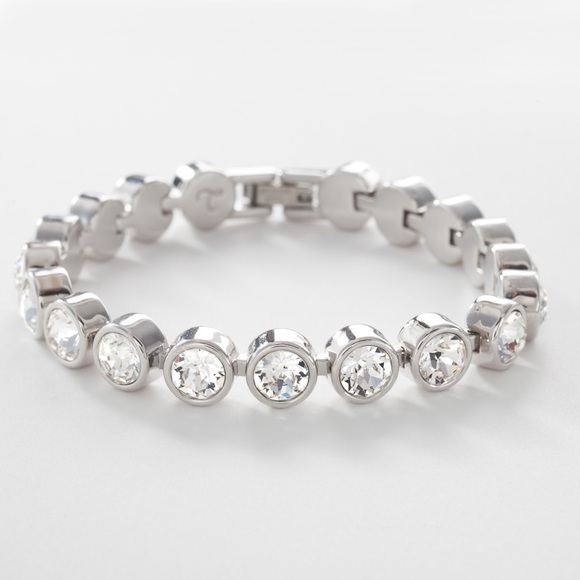 Touchstone Crystal Silver Bracelet with Clear Accents - Picture 1 of 4